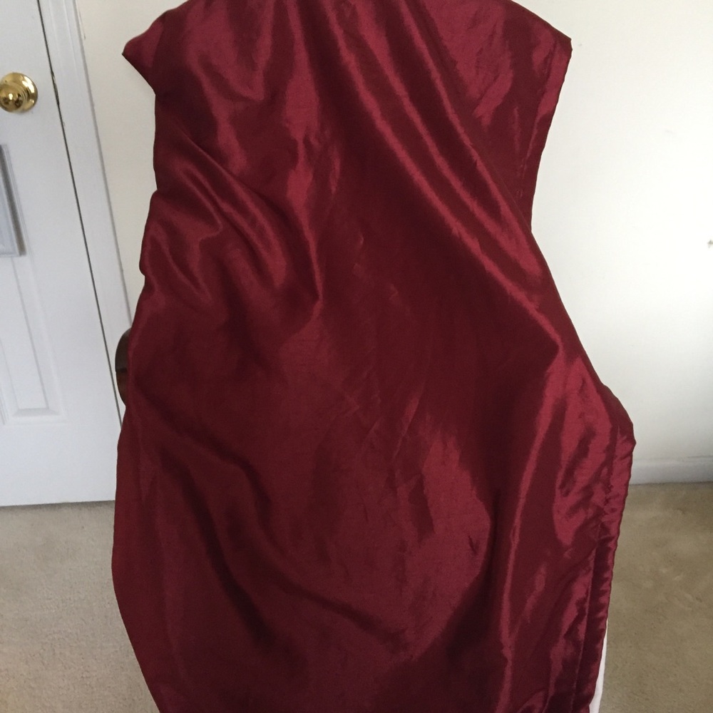 Canopy curtains 2 panel, crimson red Silky fabric